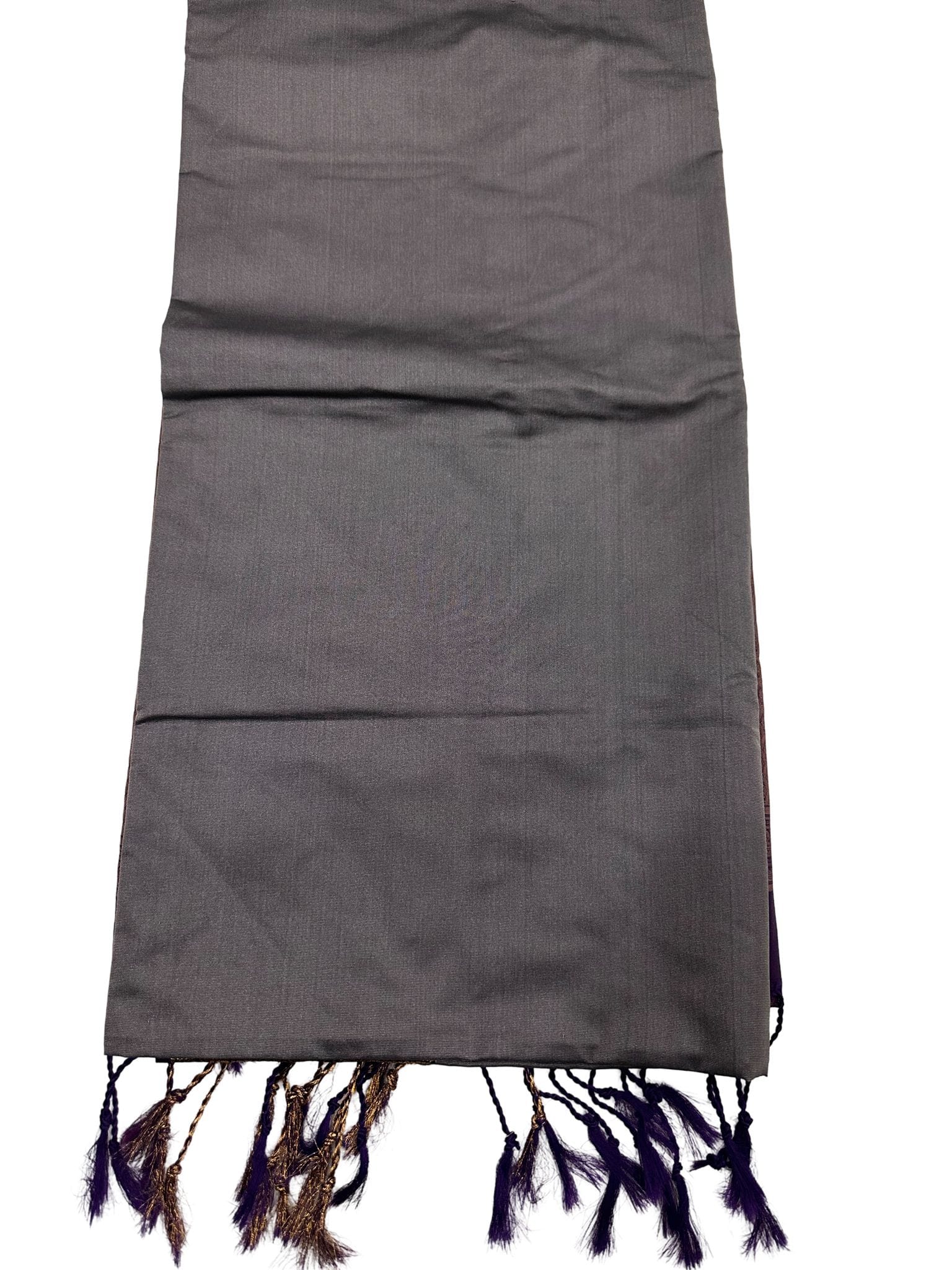 Elephant Grey Soft Silk Saree, Premium Kanchipuram Style Silk Saree, Grey Wedding Saree, Temple Border Zari Pallu, Traditional Party Wear - Image 2