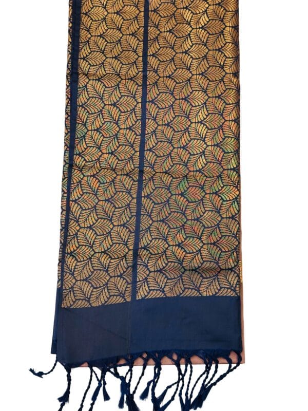 Luxury Dusty Copper Pink Soft Silk Saree Navy Blue Copper Dark Gold Butta, Elegant Party Wear Saree, Traditional Indian Wedding Saree - Image 2