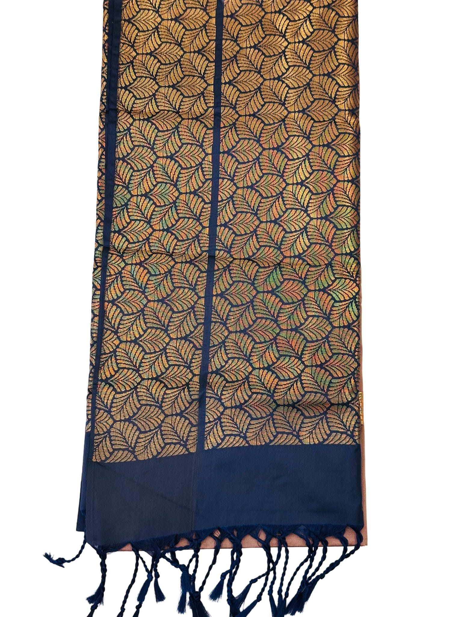Luxury Dusty Copper Pink Soft Silk Saree Navy Blue Copper Dark Gold Butta, Elegant Party Wear Saree, Traditional Indian Wedding Saree - Image 2