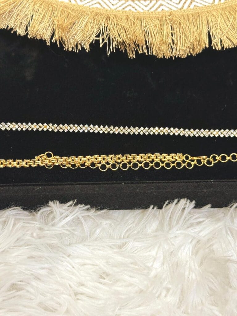 Gold-Plated CZ Diamond Belly Chain | Adjustable Bridal Kamarband