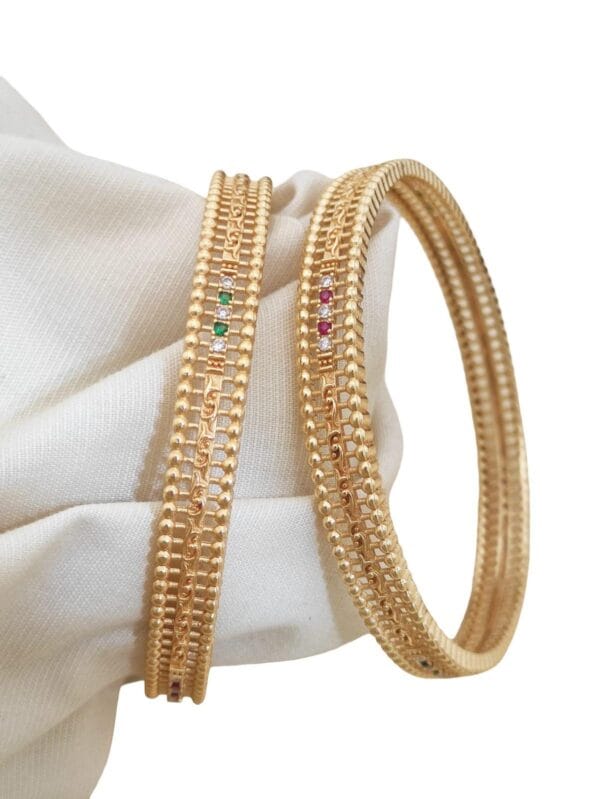Traditional Indian micro gold plated Kada Bangles| Size 28