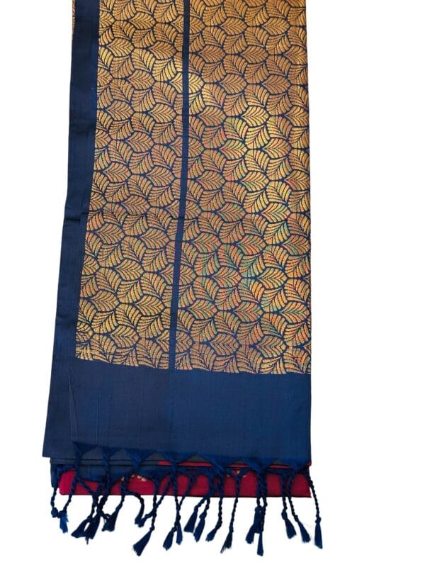 Luxury Soft Silk Saree Red Blue Gold Butta | Traditional Indian Wedding Saree | Festive Party Wear Kanchipuram Style Saree - Image 3