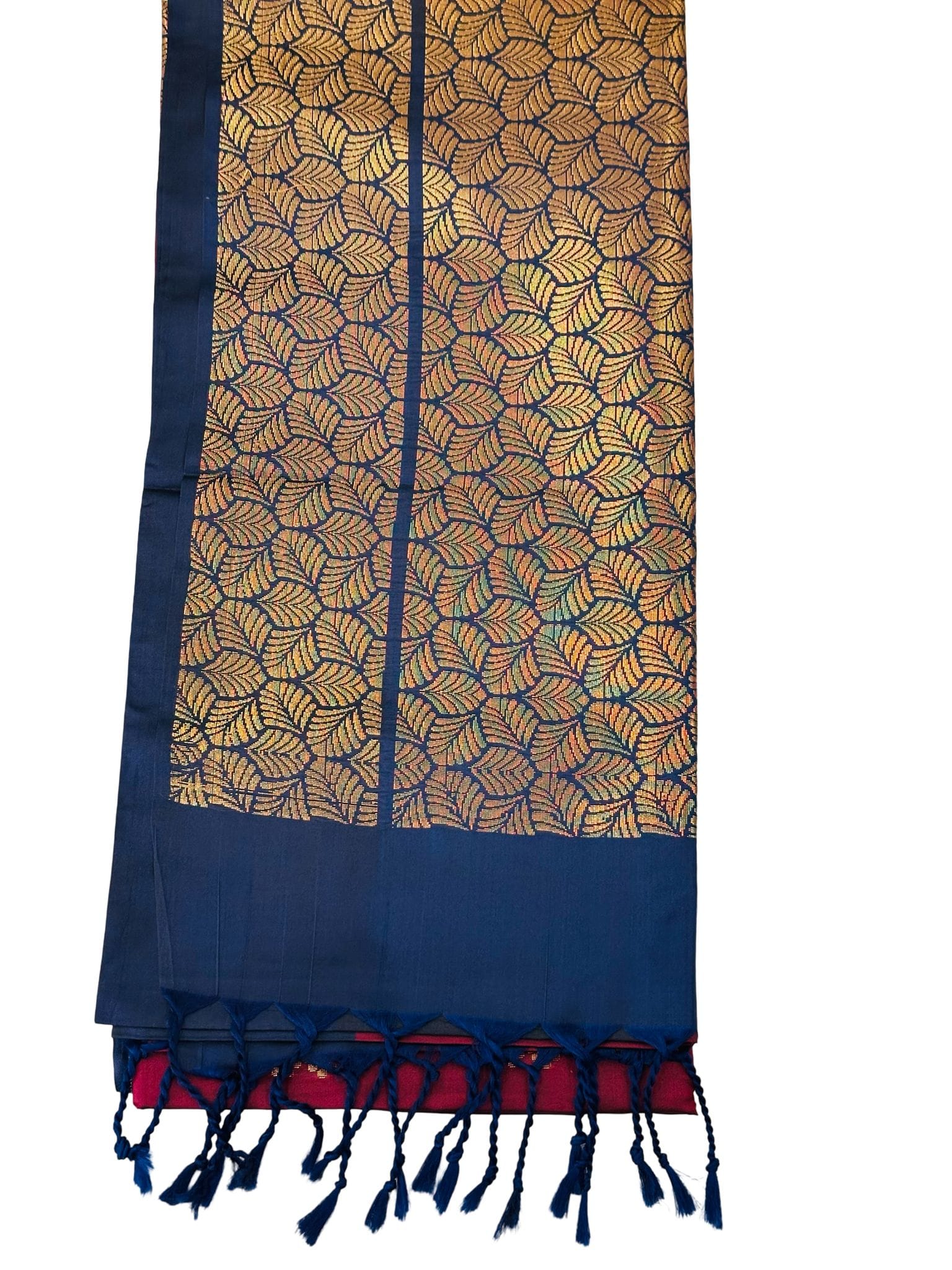 Luxury Soft Silk Saree Red Blue Gold Butta | Traditional Indian Wedding Saree | Festive Party Wear Kanchipuram Style Saree - Image 3