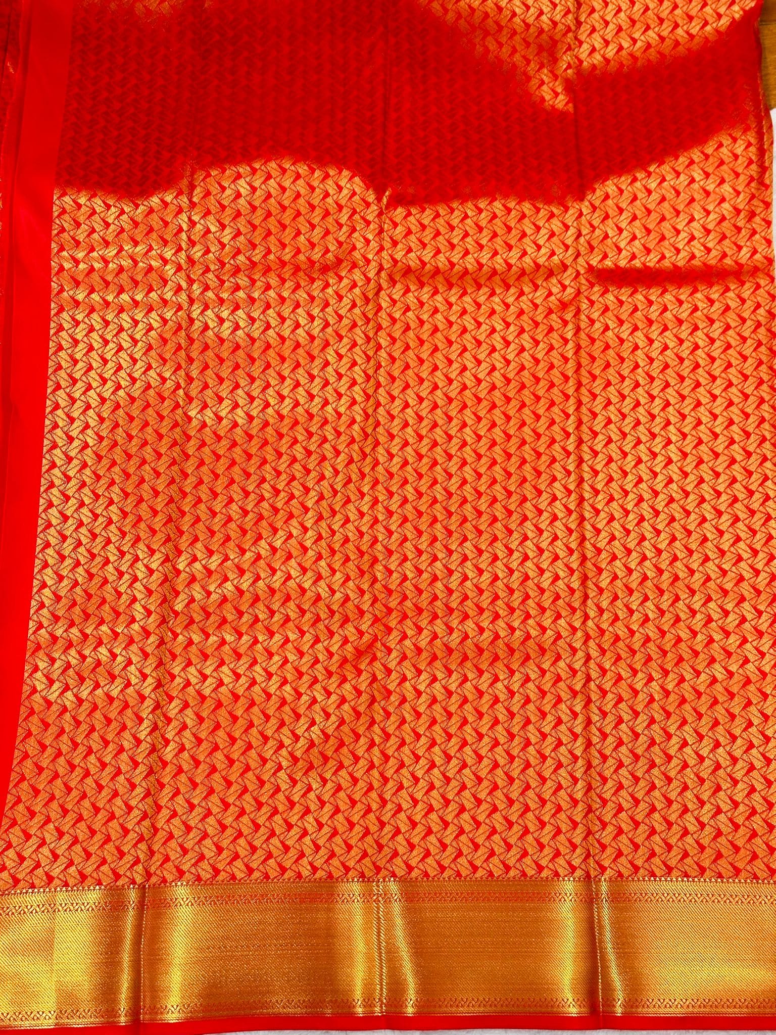 Bridal Kanchipuram Soft Silk Saree Chilly Red Gold Zari Floral Wedding Saree Traditional South Indian Bride Party Wear - Image 5