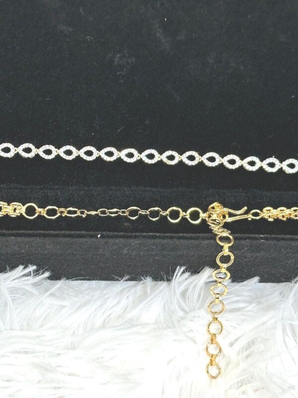 Elegant CZ Diamond Infinity Link Necklace | Adjustable Gold-Plated Chain | Sparkling Bridal Jewelry - Image 2