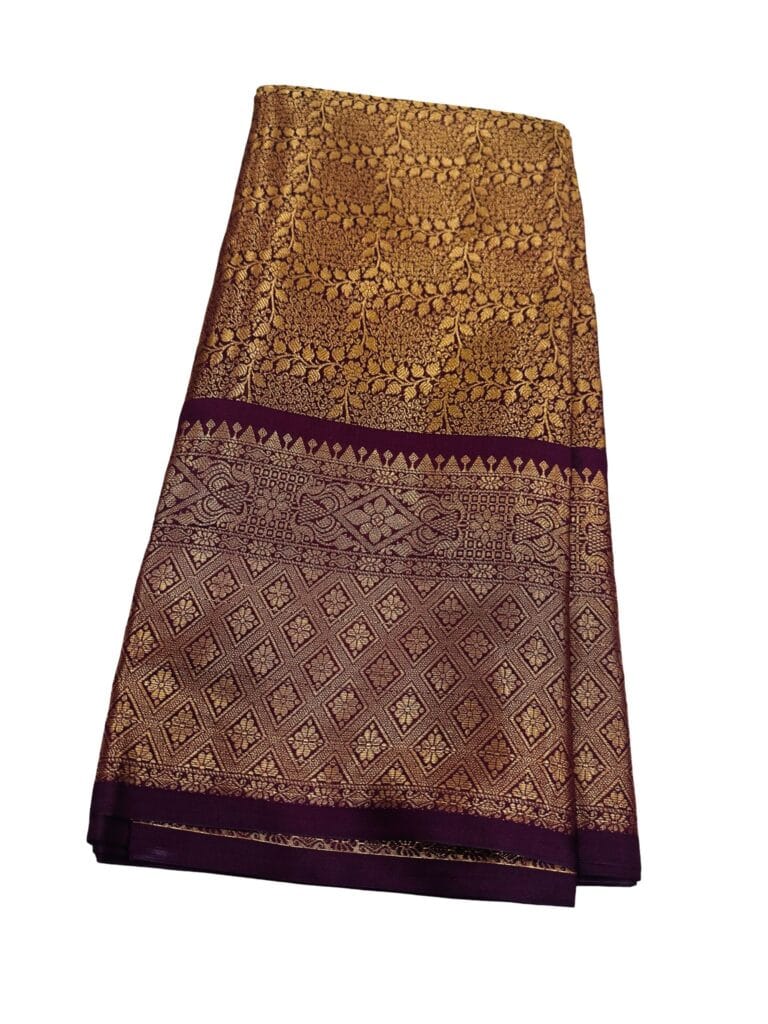 Wine Banarasi Semi Silk Saree, Gold Zari Woven Bridal Saree, Traditional Indian Wedding Saree, Party Wear Banarasi Silk Sari