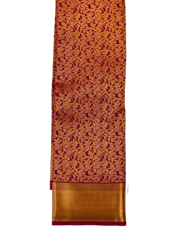Kanjivaram Semi-Silk Saree Purple Gold Zari Brocade Wedding Saree Traditional Bridal South Indian Pattu Saree Festival Wear - Image 2
