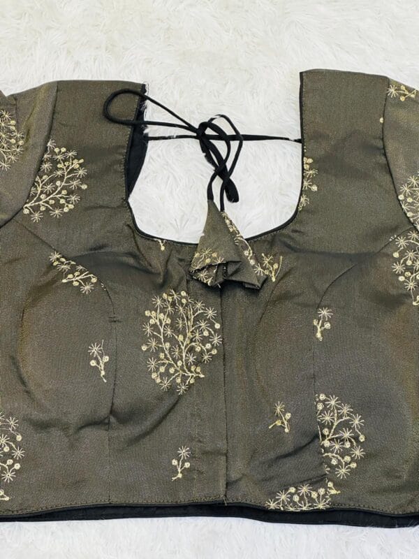 Embroidered readymade Blouse | Size 36, Black & Gold Party Wear