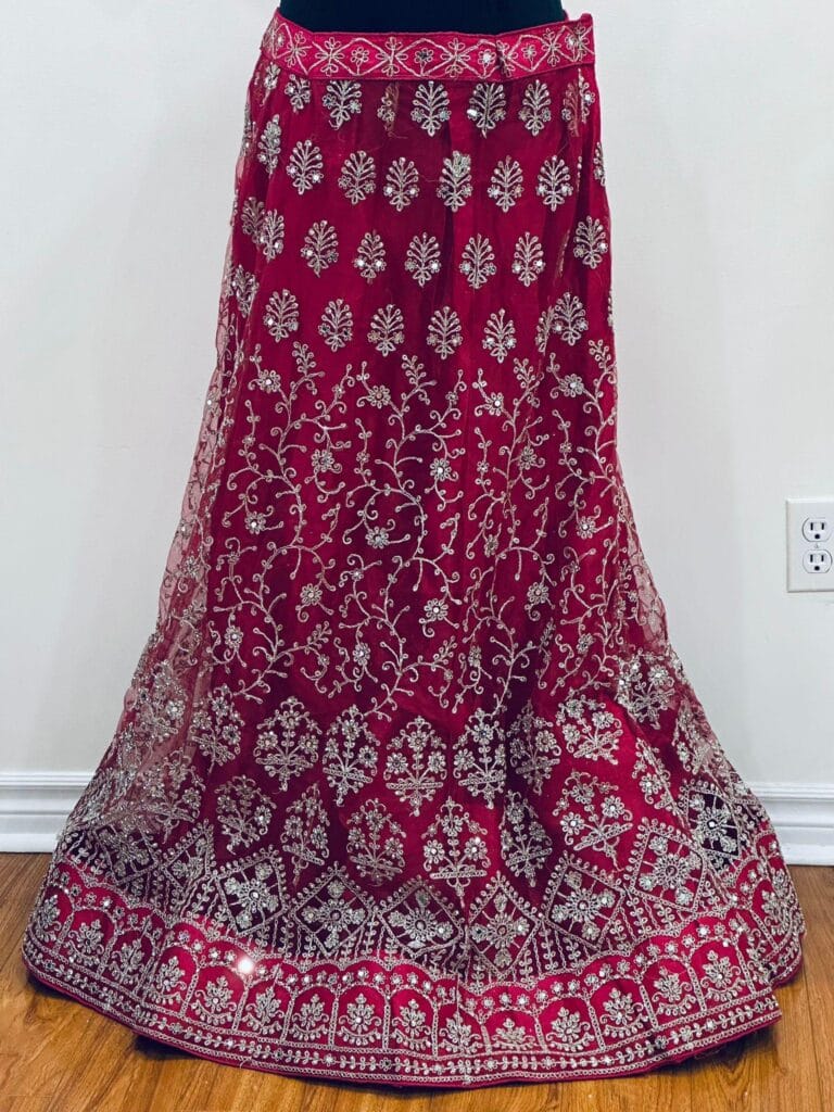 Rani Pink Embroidered Lehenga Choli Set | Indian Bridal Wear