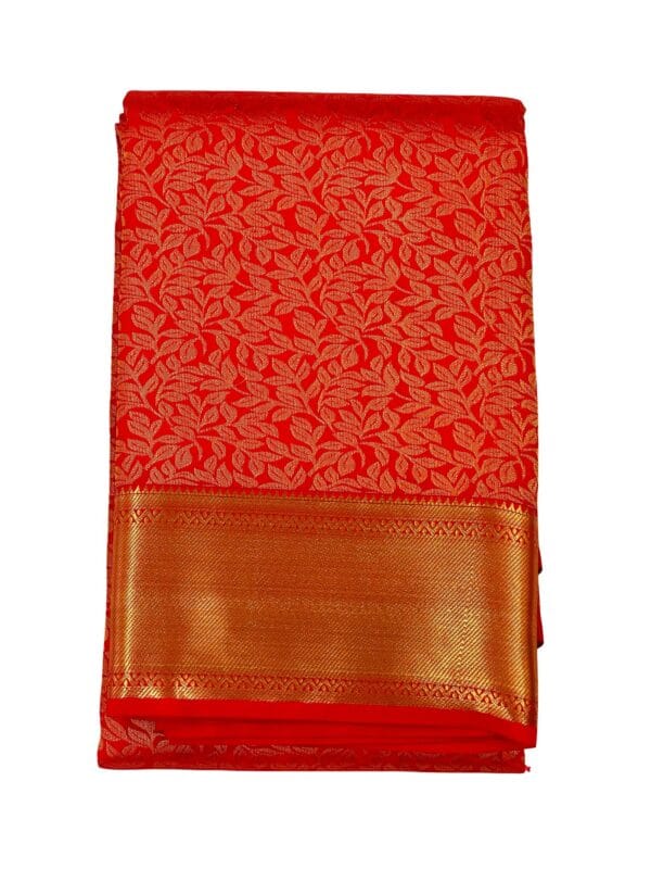 Bridal Kanchipuram Soft Silk Saree Red Kodi Pattern Wedding Saree South Indian Bride Traditional Party Wear Kanchi Silk Saree - Image 3