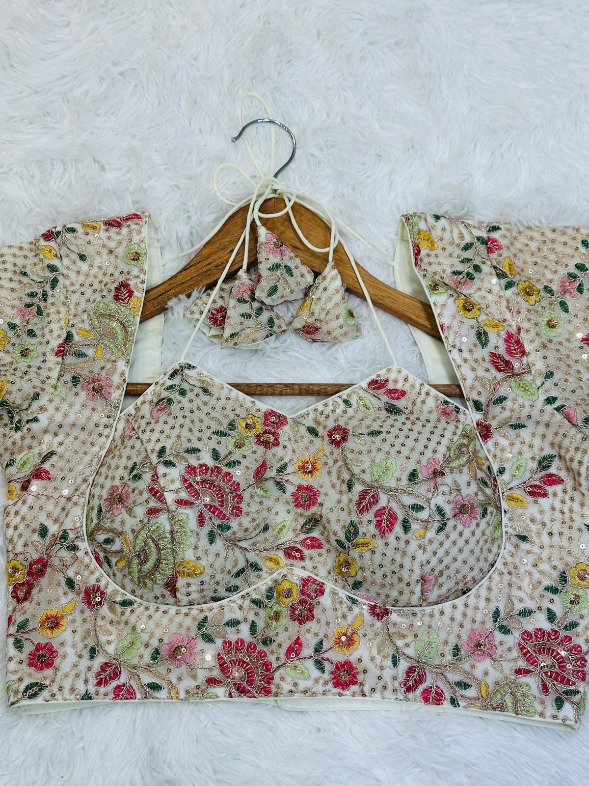 Embroidered Saree wear | Readymade Blouse | Size 36 - Image 2