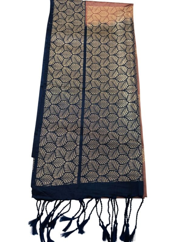 Dusty Copper Pink Soft Silk Saree Navy Blue Copper, Gold Butta Indian Saree, Traditional Wedding Party Wear Saree - Image 3