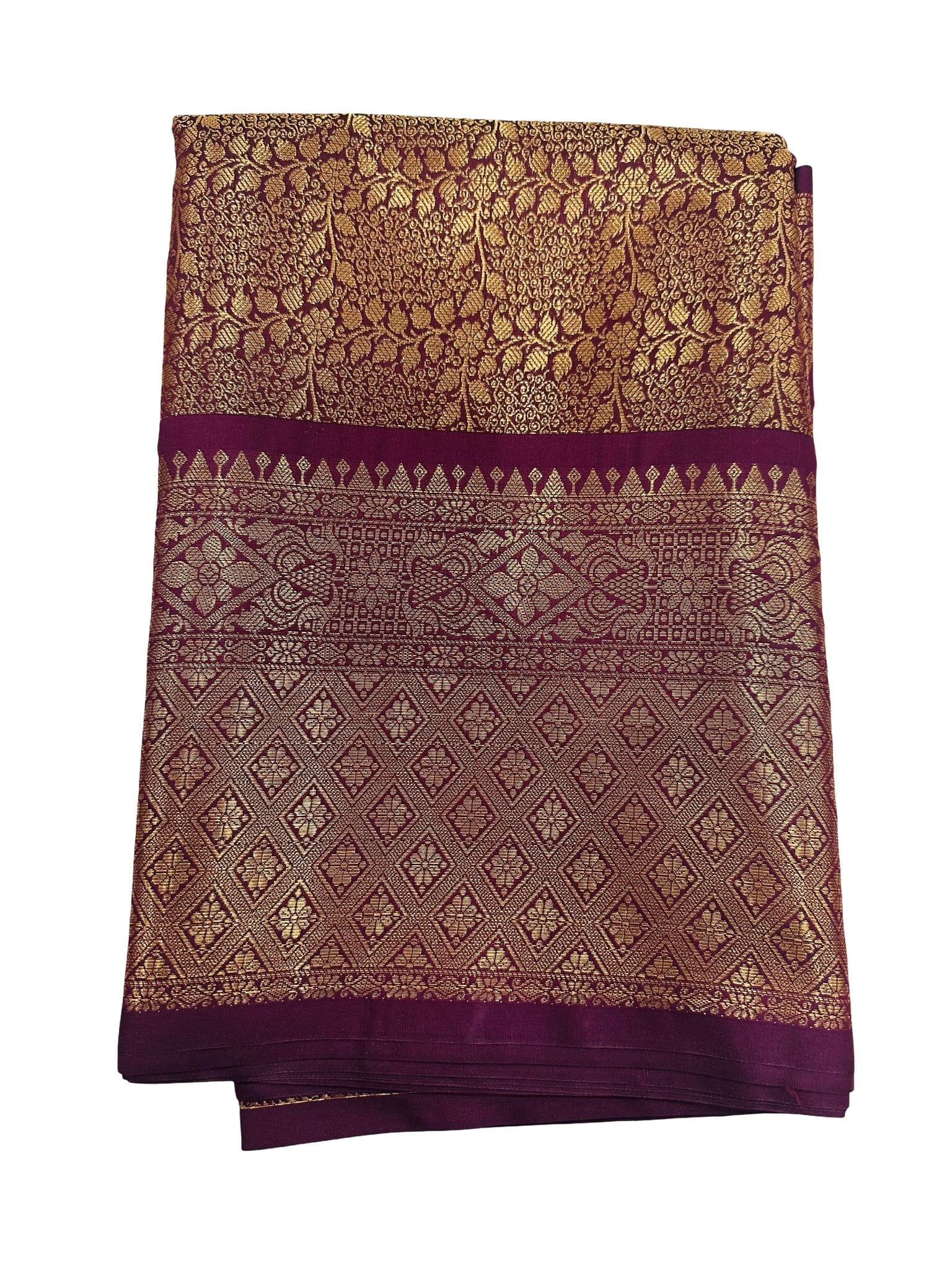 Wine Banarasi Semi Silk Saree, Gold Zari Woven Bridal Saree, Traditional Indian Wedding Saree, Party Wear Banarasi Silk Sari - Image 3
