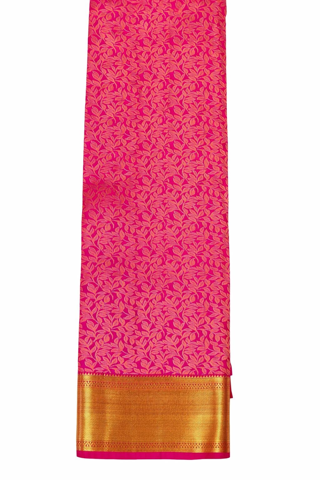 Rani Pink Bridal Kanchipuram Soft Silk Saree, Gold Zari Kodi Weave, South Indian Wedding Saree, Traditional Temple Saree, Festive Party Wear - Image 4