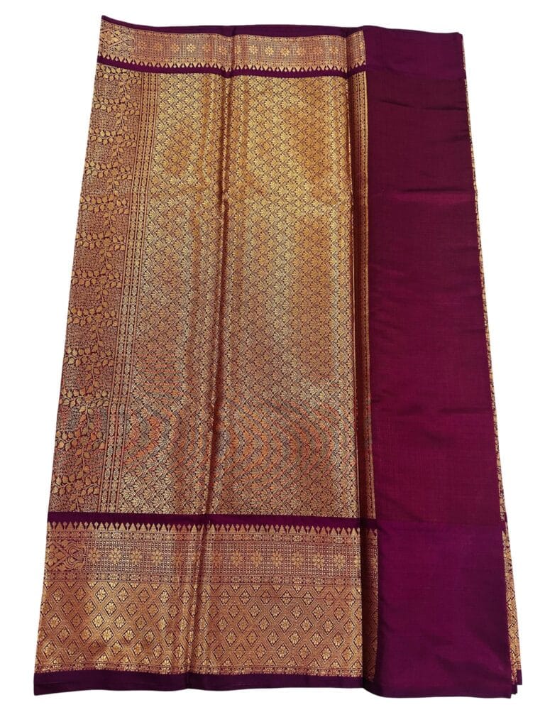 Wine Banarasi Semi Silk Saree, Gold Zari Woven Bridal Saree, Traditional Indian Wedding Saree, Party Wear Banarasi Silk Sari