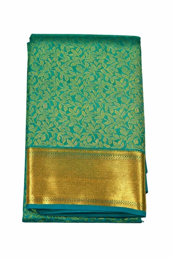 Bridal Kanchipuram Soft Silk Saree Peacock Green Kodi Design Wedding Pattu Saree Traditional South Indian Bridal Silk Saree - Image 3