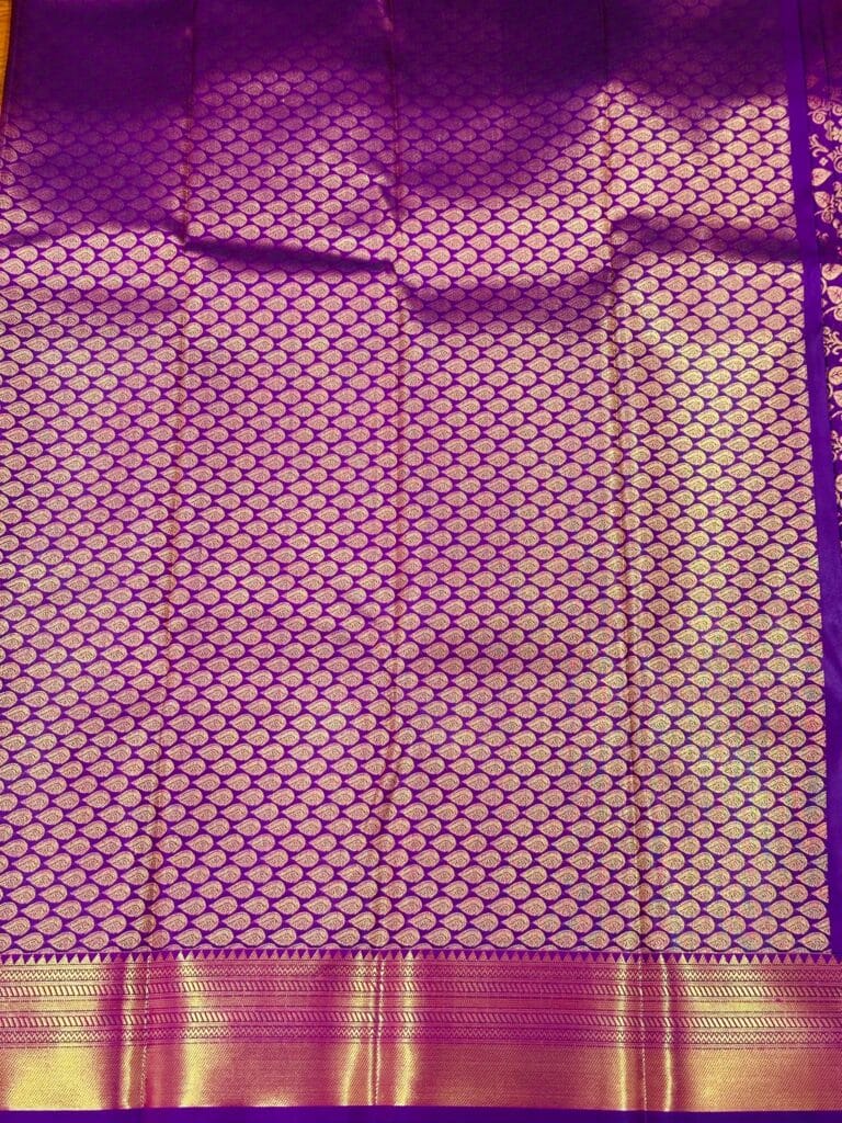 Bridal Kanchipuram Soft Silk Saree Purple Gold Zari Floral Wedding Saree Traditional Indian Silk Saree Festive Party Wear Banarasi Style