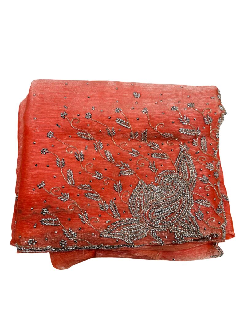 Party Wear Embellished saree with sequin Jarkhan Work | Teal blue & Skyblue