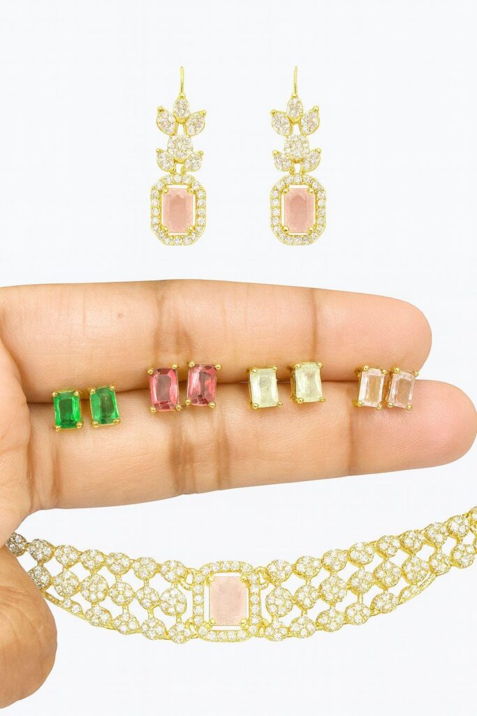 Necklace sets with interchangeable stone