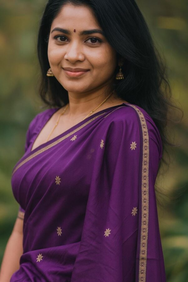 Chiffon Saree with Gold Zari Floral Motifs | Party Wear | unstitched Blouse