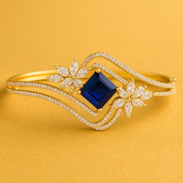 CZ Diamond Bangle Bracelet: Adjustable, Shimmering Crystal Gift - Image 2