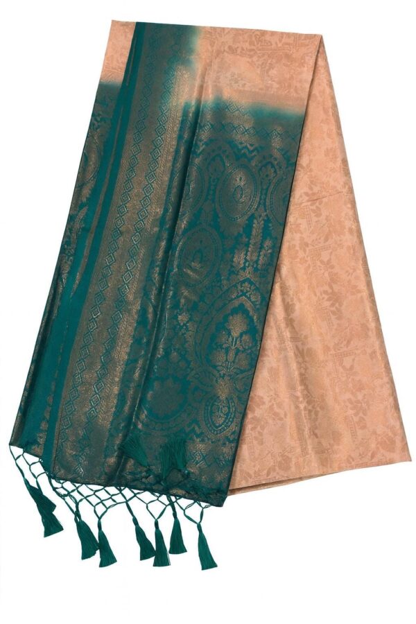 Soft Silk Saree with Zari and Blouse - Image 2