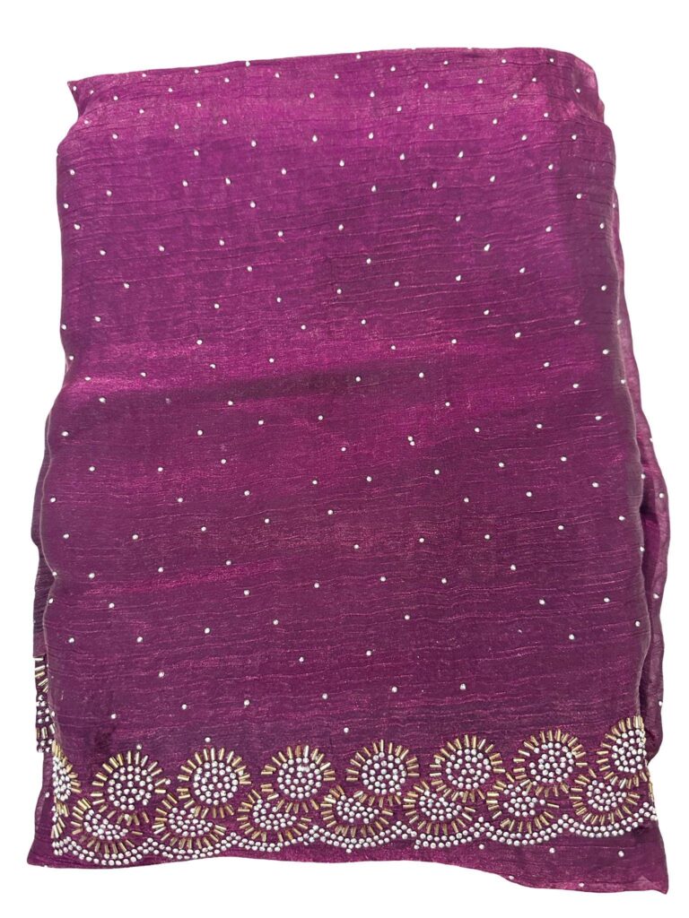 Shimmer Space Silk Saree with Heavy Border • Party Wear