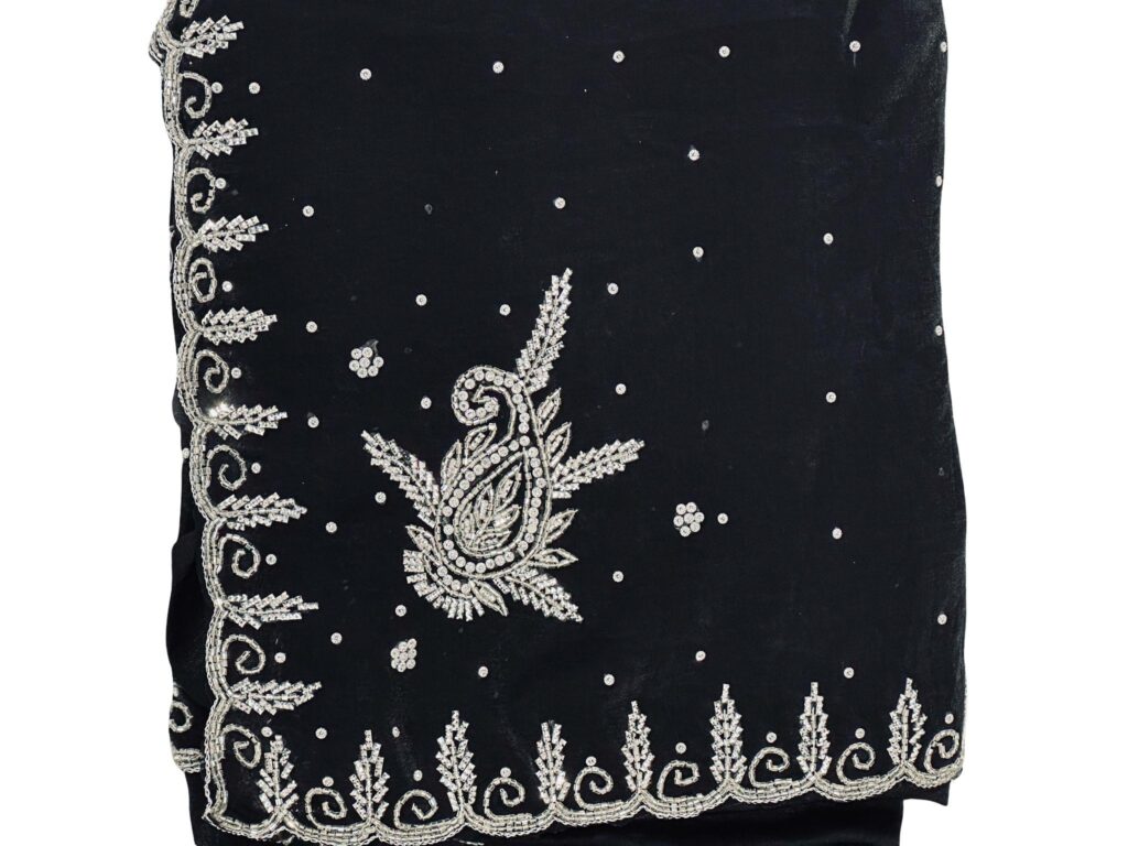 Designer Saree with Heavy Jarkan Embroidery and Handwork Border