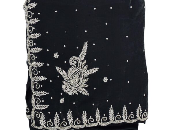Designer Saree with Heavy Jarkan Embroidery and Handwork Border - Image 3