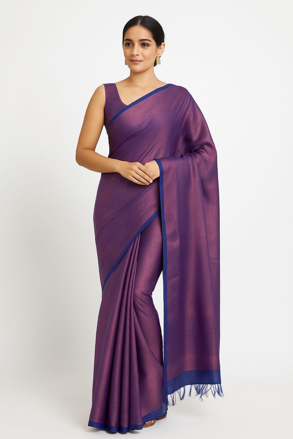 Cotton Saree in Cream and Green colour - Image 7