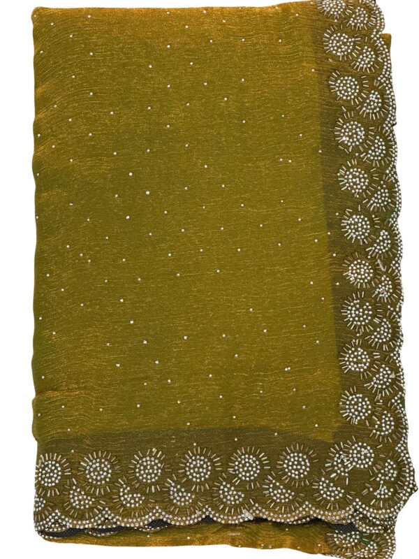 Shimmer Space Silk Saree with Heavy Border • Party Wear - Image 3