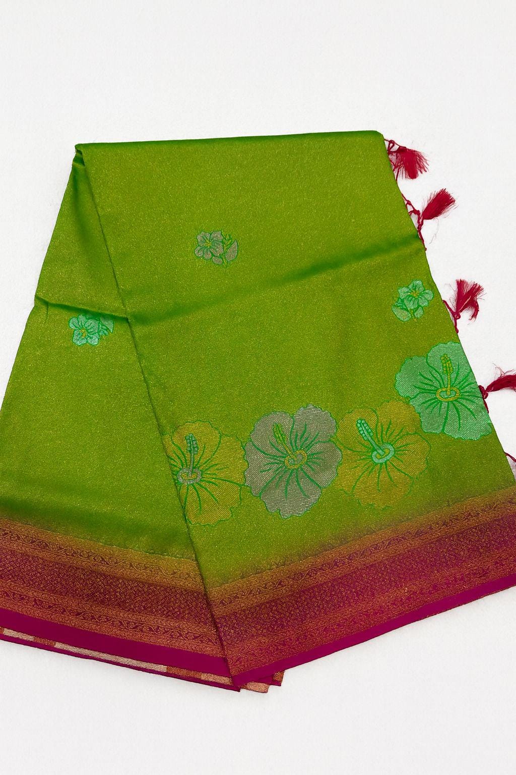 Soft Silk Saree with Zari and Blouse - Image 5