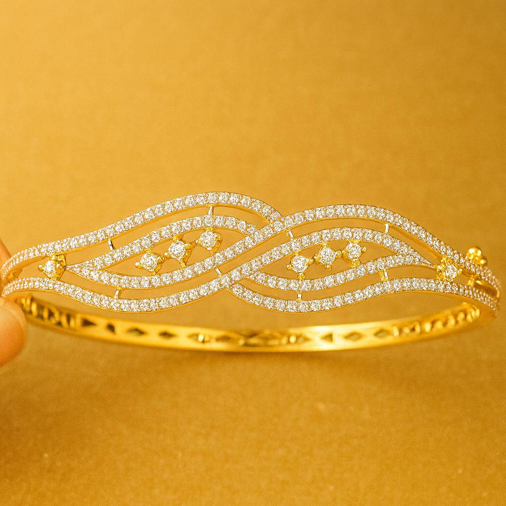CZ Diamond Bangle Bracelet: Adjustable, Shimmering Crystal Gift - Image 8