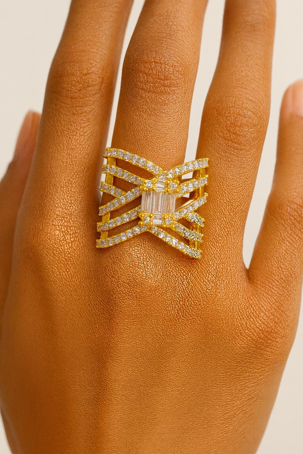 Crystal Frame adjustable Ring - Handcrafted Gemstone Beauty - Image 2