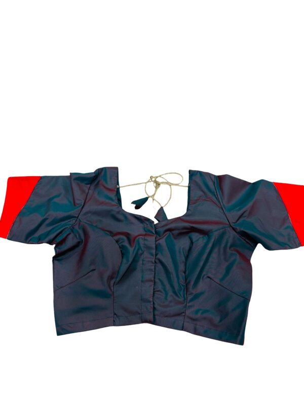 Red Kanchipuram Soft Silk Saree, Teal Brocade Pallu, Traditional Butta Design, Bridal Saree, South Indian Wedding Saree - Image 3