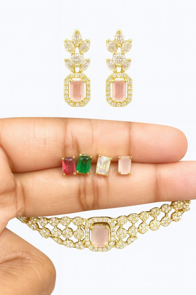 Necklace sets with interchangeable stone