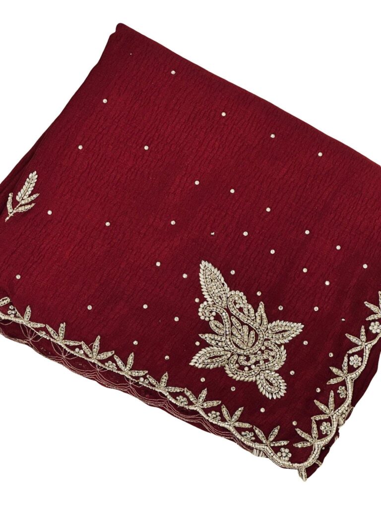 Designer saree with original Stone and Beads Work • Heavy Embroidery Border