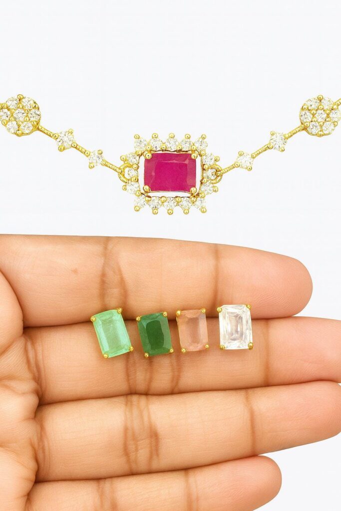 Necklace sets with interchangeable stone
