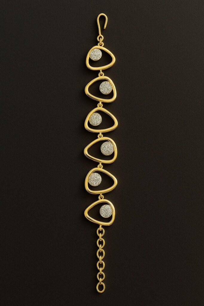 CZ Diamond & Ruby Bracelet | Gold Plated Floral Design