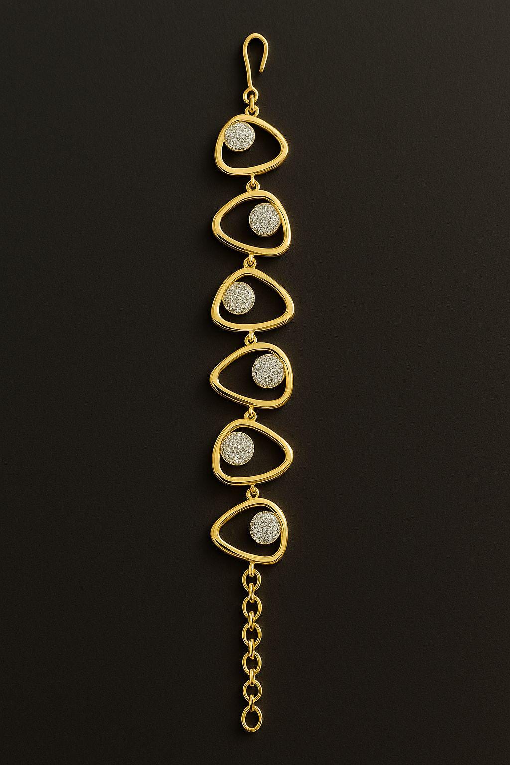 CZ Diamond & Ruby Bracelet | Gold Plated Floral Design - Image 4