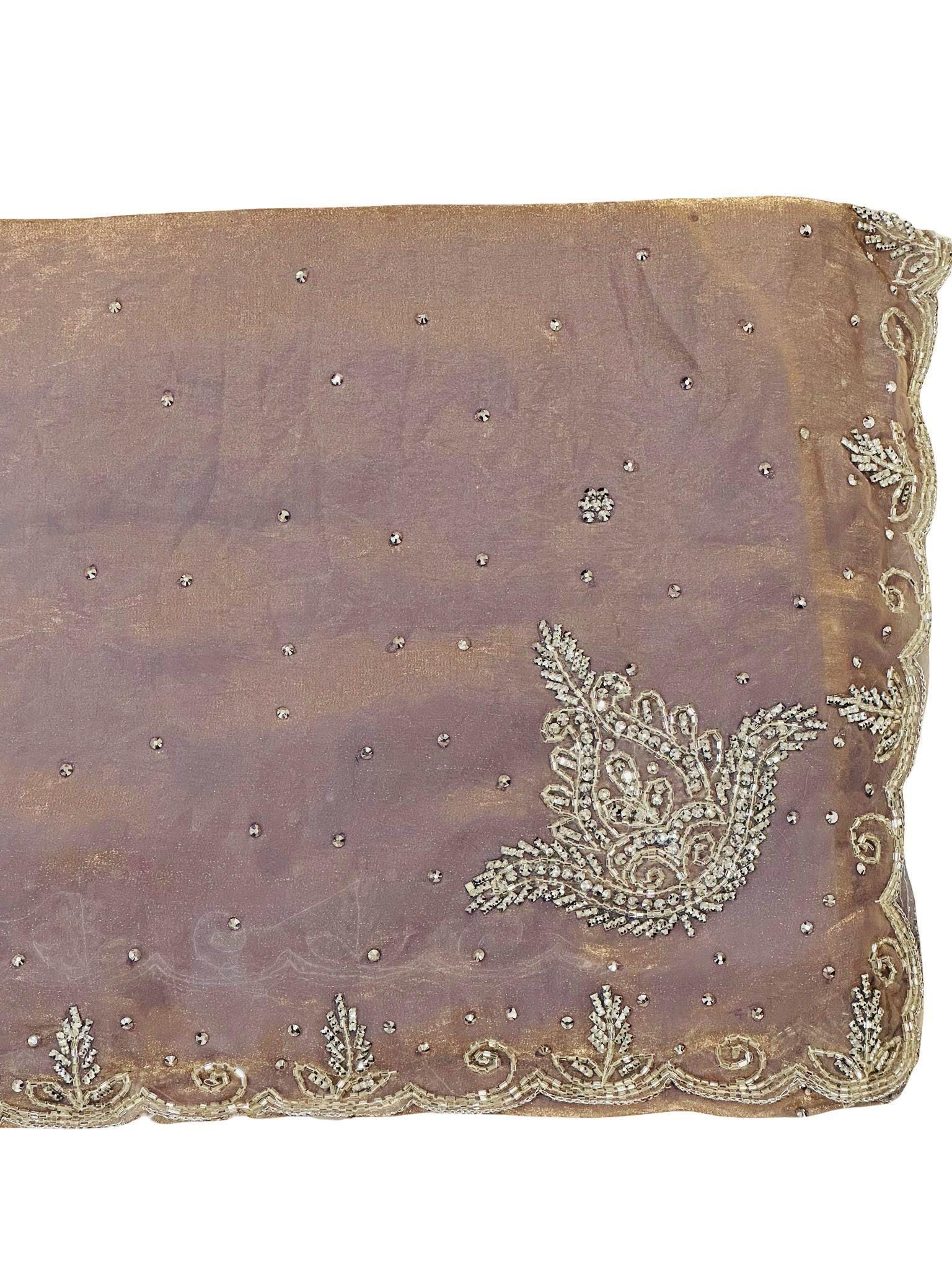 Designer Saree with Heavy Jarkan Embroidery and Handwork Border - Image 4