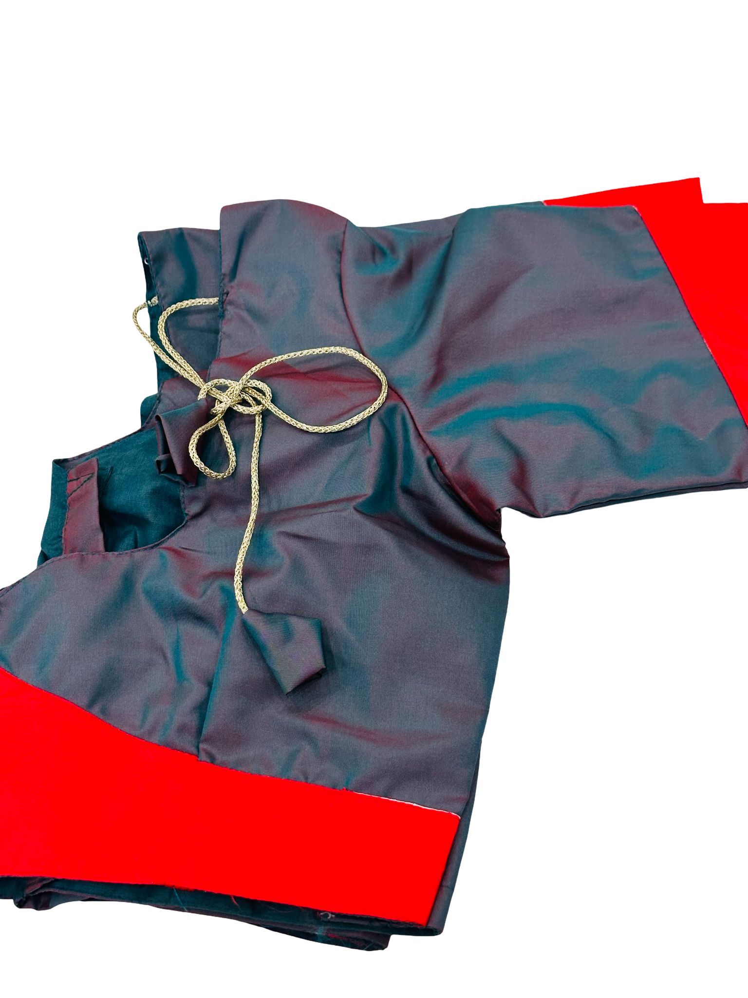 Red Kanchipuram Soft Silk Saree, Teal Brocade Pallu, Traditional Butta Design, Bridal Saree, South Indian Wedding Saree - Image 4