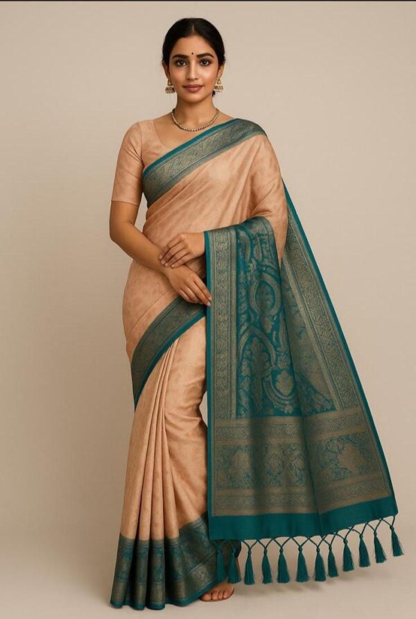 Soft Silk Saree with Zari and Blouse