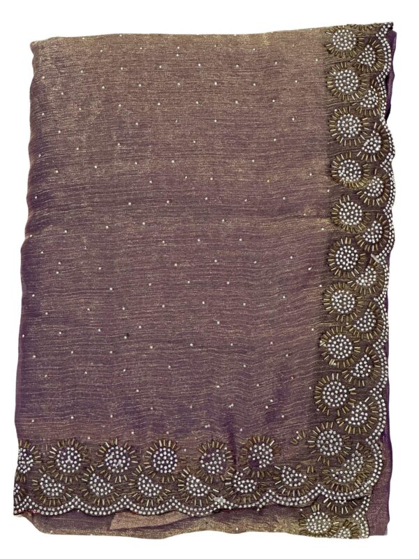 Shimmer Space Silk Saree with Heavy Border • Party Wear - Image 4