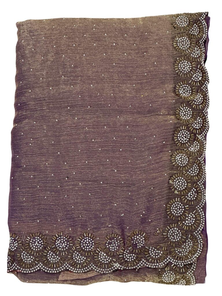Shimmer Space Silk Saree with Heavy Border • Party Wear