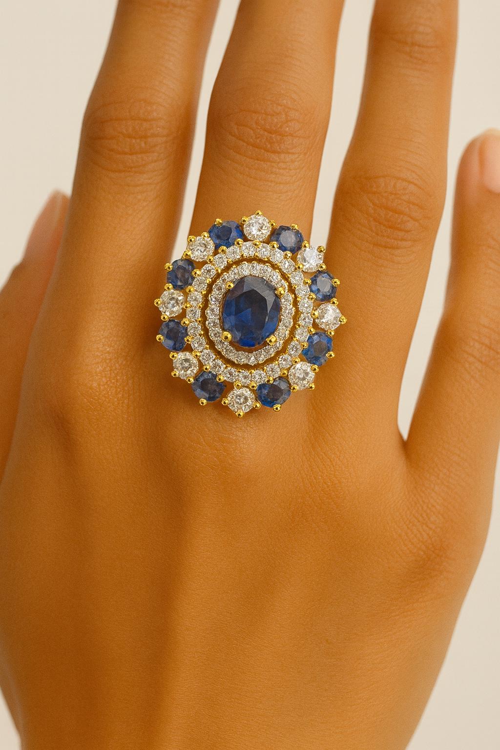 Crystal Frame adjustable Ring - Handcrafted Gemstone Beauty - Image 3