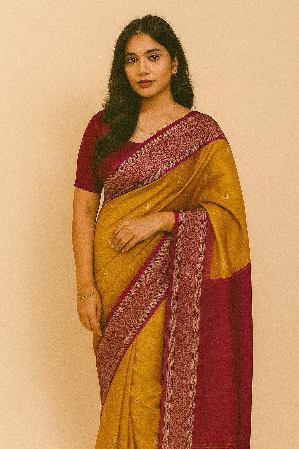 Tussar Silk Saree: Lightweight Indian wear with Blouse Piece - Image 1