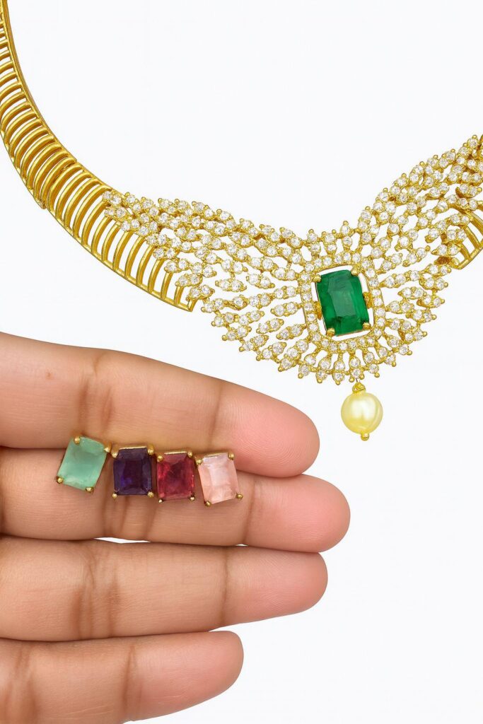 Necklace sets with interchangeable stone