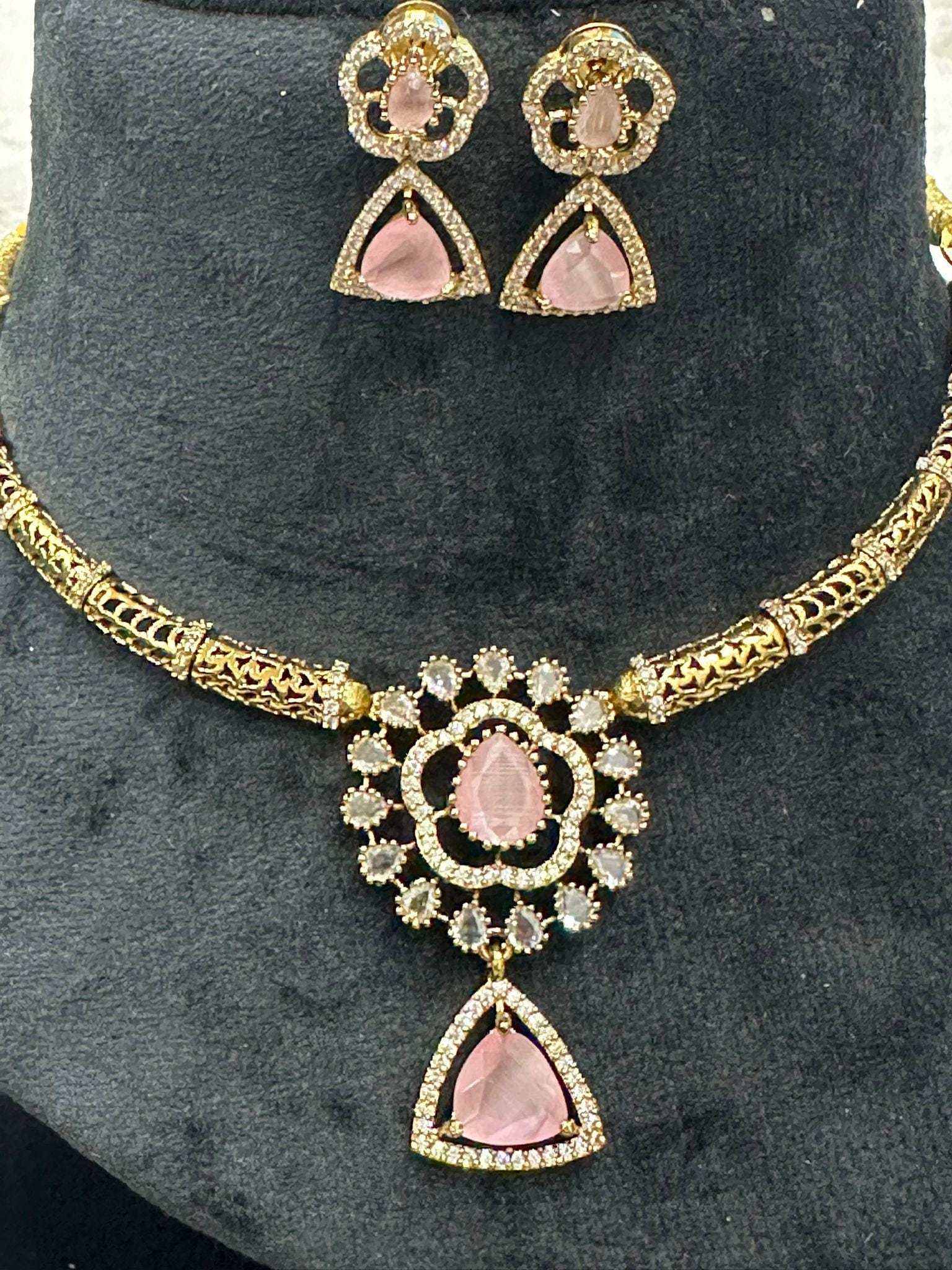 Micro Gold Plated Kanti Necklace & Earrings - Image 2