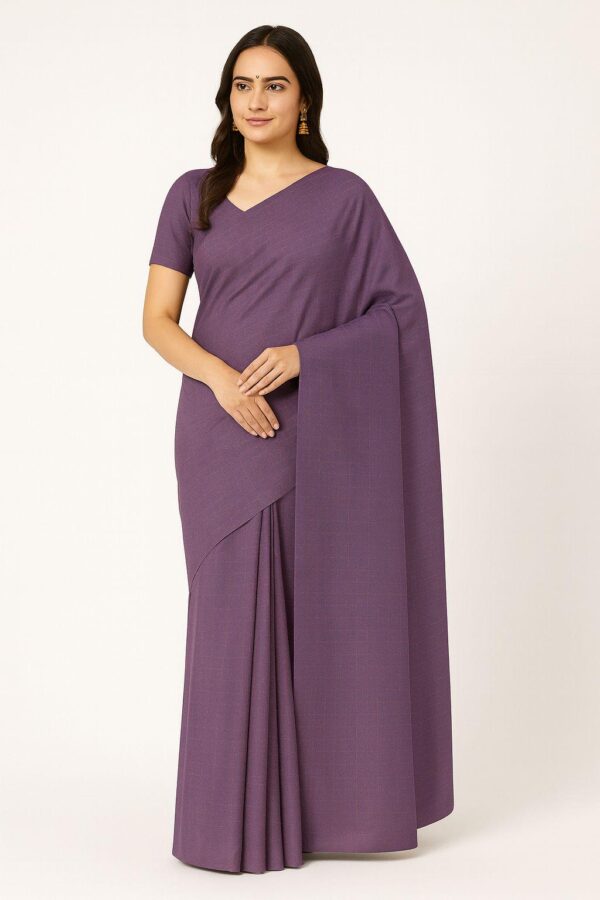 Soft Silk Saree with Zari and Blouse - Image 7